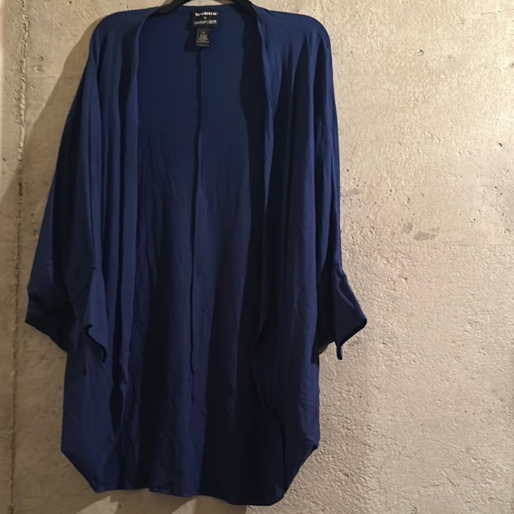 Blue Cape with Flowing Silhouette